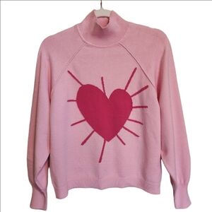 XOKR KERRI ROSENTHAL ULTRA SOFT PINK HEART SWEATER SIZE XS/S NWT